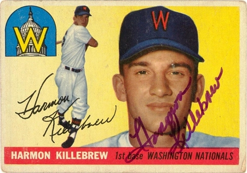 1955 Topps #124 Harmon Killebrew Signed Rookie Card